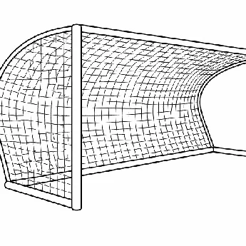 Fotballnett 7'er 120 mm 3 mm grønn PP - buet mod. C-form