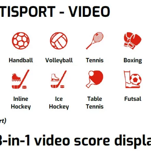 Innendørs VIDEO multisport resultattavle str. 200x131 cm