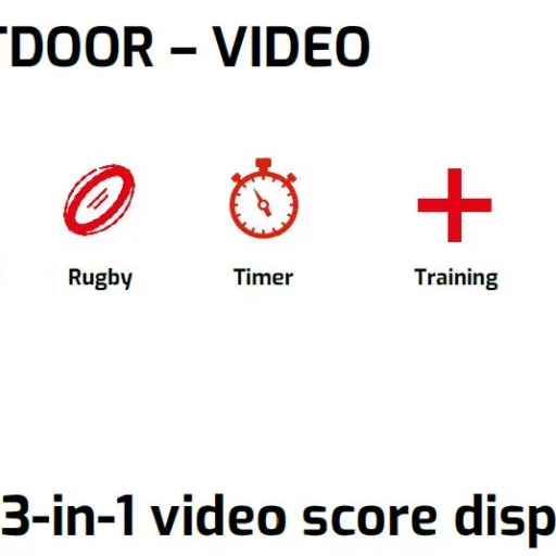 Utendørs VIDEO resultattavle fotball og rugby, stor 280x223 cm