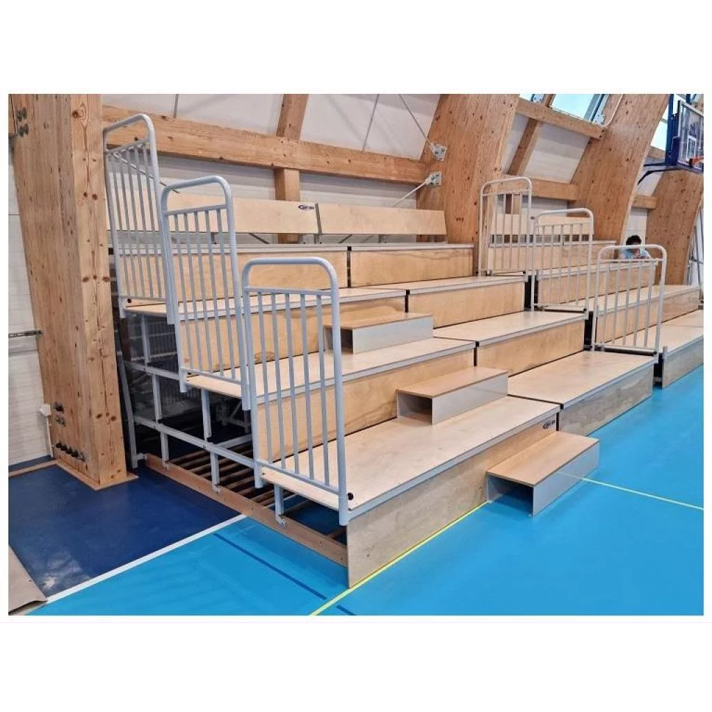 Nedfellbar tribune med ribbevegg, H=: 280 cm