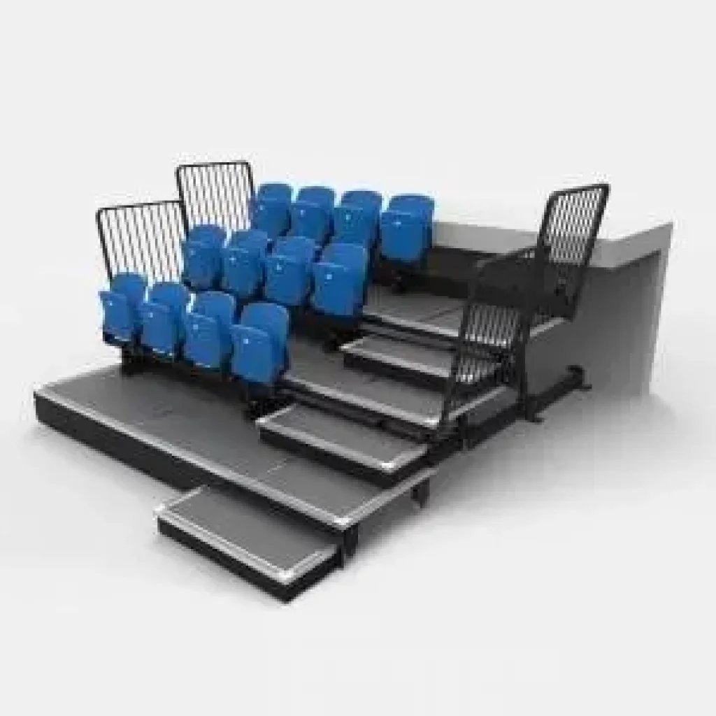 Teleskoptribune med Vino-stol m/tip-up-sete