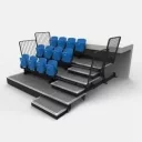 teleskoptribune-med-vino-stol-m-tip-up-sete